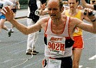 Finish of London marathon 1988, 3 hours 57 min (about an hour behind Annie),