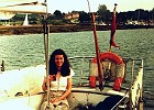 Mehitabel 2, at mooring on Buckler's Hard on Beaulieu River, 1981