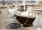 Mehitabel 2, moored in Moody's boatyard