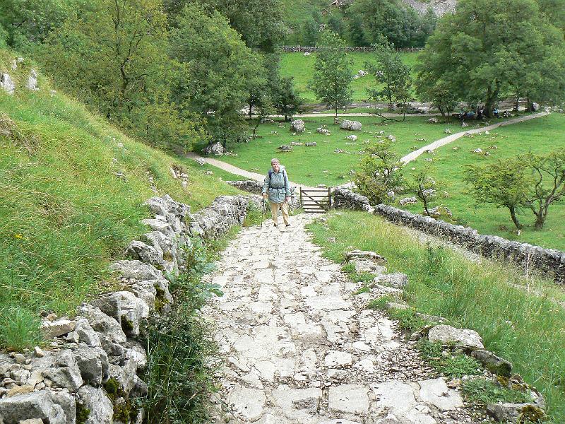malham-cove-steps-1247-100708.jpg - Malham cove walk.Steps to top.  12.47, 10 July 2008