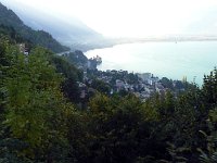 View over Chateau de Chillon from Rochers de Naye train  4 Oct 2009